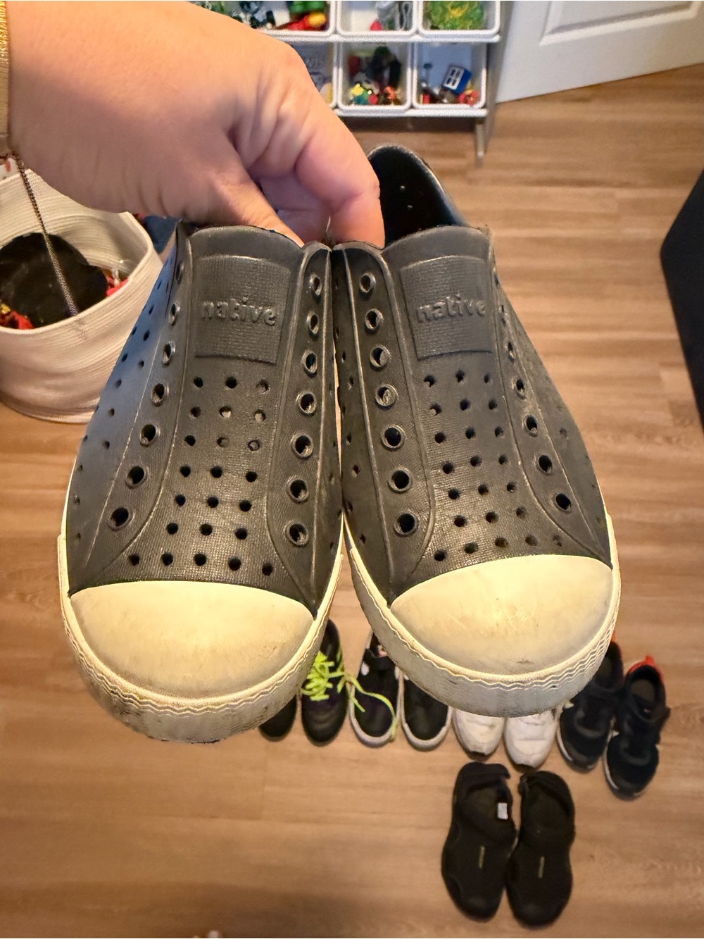 Native Slip-On Sneakers in Black and White